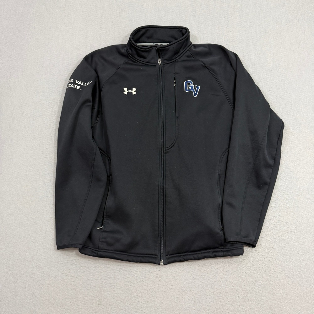 Under Armour Jacket Mens Large Black Grand Valley State GVSU Full Zip Softshell